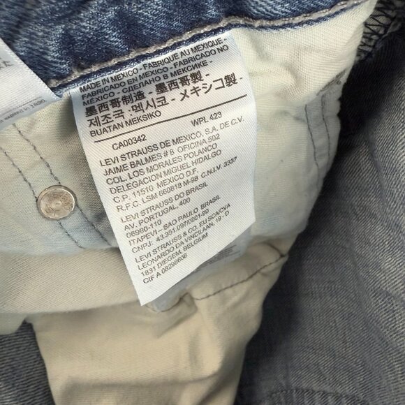 Levis 514 Jeans Mens 34x32 Blue Slim Leg Classic Straight Fit Faded Cotton Pants - Picture 4 of 8